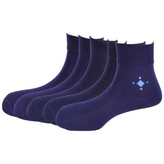 Calzini Mens Free Size Motif Formal Ankle Length Microfibre With Nano-Silver Socks Pack of 5 Pair