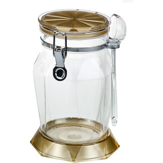 Tuelip Large Diamond Shape Designed 1250 ml Kitchen Storage Airtight Canister with Lids and Spoon
