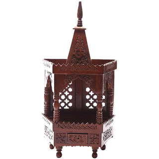 Shilpi Brown Sheesham Wood Exquisite Temple / Mandir / Puja Esstential / Wooden Mandir - (NSHC0049)