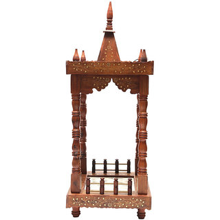 Shilpi Brown Sheesham Wood Exquisite Temple / Mandir / Puja Esstential / Wooden Mandir - (NSHC0072)