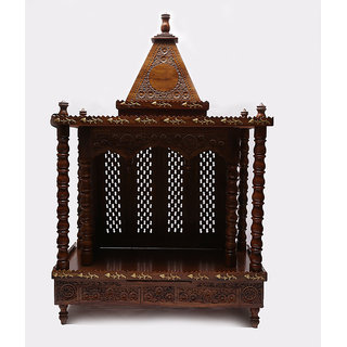 Shilpi Brown Sheesham Wood Exquisite Temple / Mandir / Puja Esstential / Wooden Mandir - (NSHC0068)
