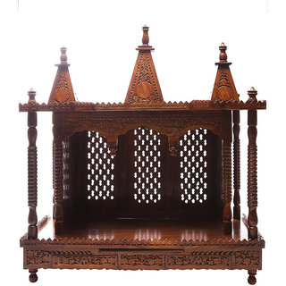 Shilpi Brown Sheesham Wood Exquisite Temple / Mandir / Puja Esstential / Wooden Mandir - (NSHC0065)
