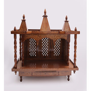 Shilpi Brown Sheesham Wood Exquisite Temple / Mandir / Puja Esstential / Wooden Mandir - (NSHC0194)