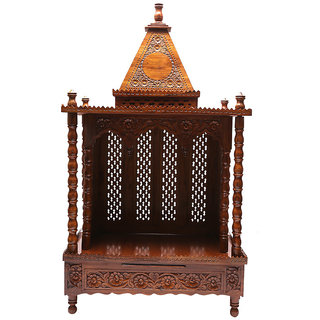 Shilpi Brown Sheesham Wood Exquisite Temple / Mandir / Puja Esstential / Wooden Mandir - (NSHC0069)