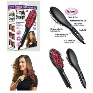Hair Styling Tools - Simply Straight Ceramic Hair Straightening Styling Brush First Time In India