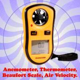 Gadget Hero's Digital LCD Pocket Anemometer Wind Speed Meter Thermometer Beaufort Wind Scale, Handheld Ideal For Weather Enthusiast Or Professional.