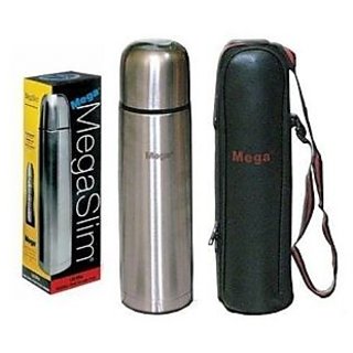 MegaSlim Stainless Steel 500ml Vaccum Flask Mega Slim Hot Cold Bottle FREE VISITING CARD HOLDER