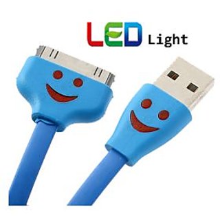 LED Light IPhone Data Cable Flat For Iphone 4 4s Best Quality Usb
