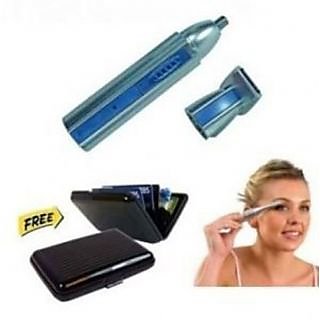 Maxel 2 In 1 Multipurpose Ear nose And Hair Trimmer With Eyebrow Trimmer And Black Aluma Wallet