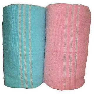 Bp Combo Of 2pc LUXURY BATH TOWEL - BLUE&PINK