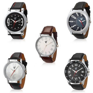 For 549/-(73% Off) Rico Sordi Set Of 5 Mens Leather Watches Rsd18S51 at Shopclues