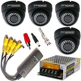 Set Of 4 Night Vision Cctv Camera And 4 Ch Dvr With All Required Connectors
