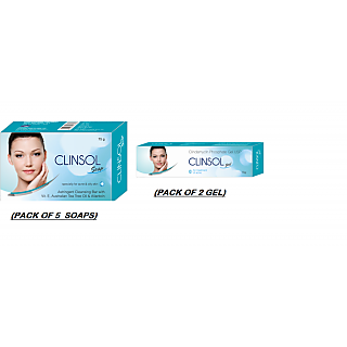 Buy COMBO PACK OF CLINSOL GEL 2PC 15GM EACH AND CLINSOL SOAP 5PC