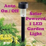 Gadget Hero's Solar Powered Rechargeable LED Flowerbed Garden Lawn Walkway Driveway Light Lamp Auto On Waterproof 600 mAh rechargeable battery.