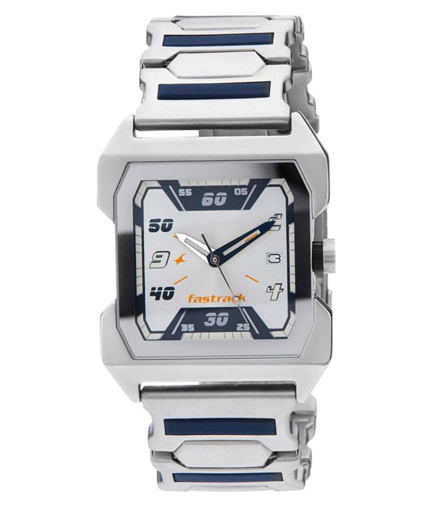 Buy Fastrack Analog Quartz Silver Dial Rectangle Stainless Steel Strap