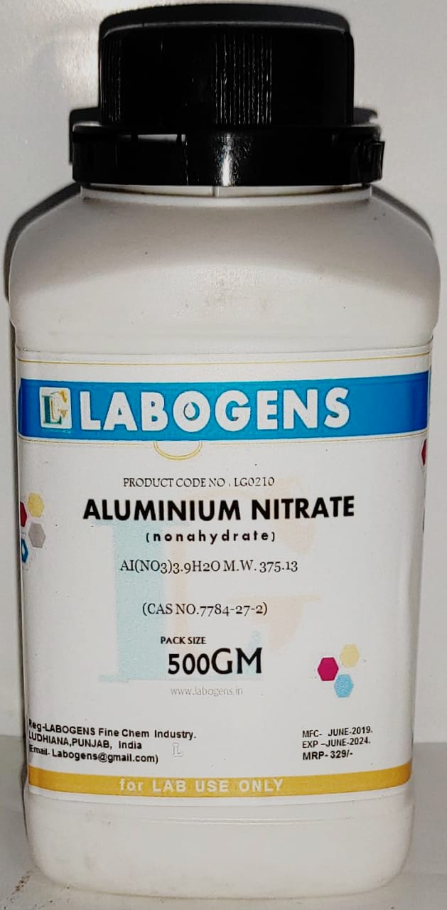 Buy ALUMINIUM NITRATE NONAHYDRATE 98 Extra Pure 500 GM Online Get