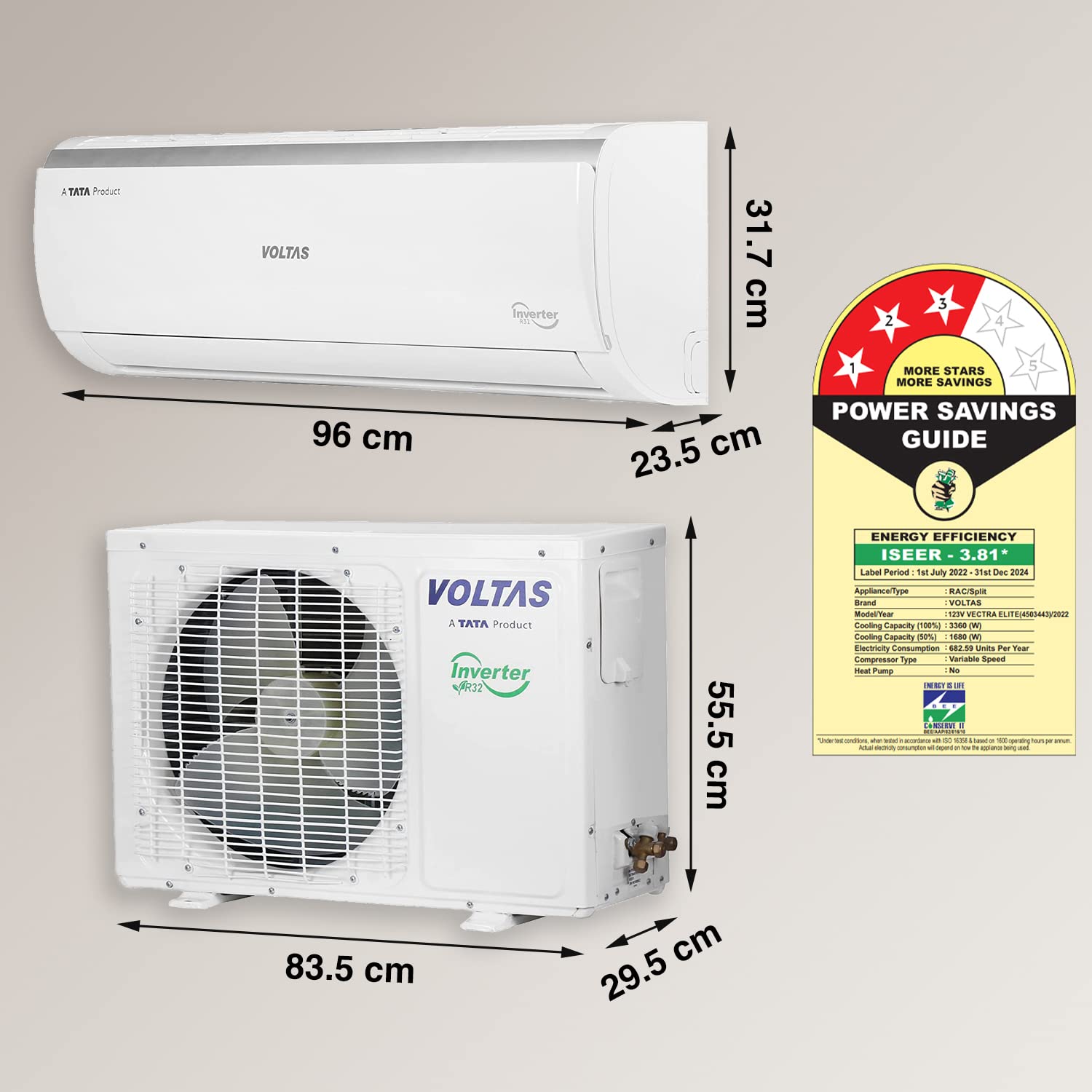 Buy Voltas 1 Ton 3 Star Inverter Split AC Copper 4 In 1 Adjustable