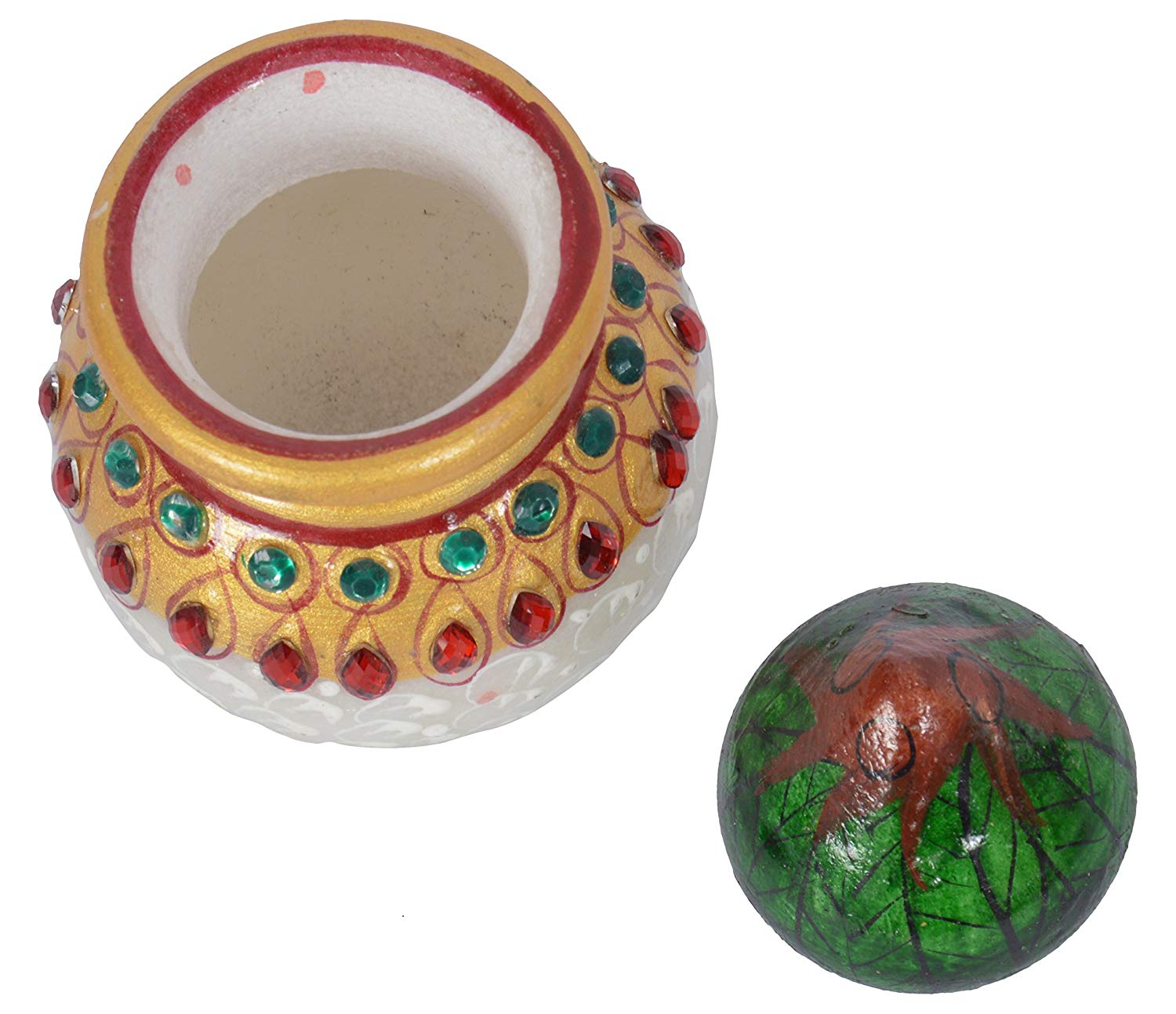 Buy Marble Mangal Kalash With Nariyal For Holy Water In Temple Poojan