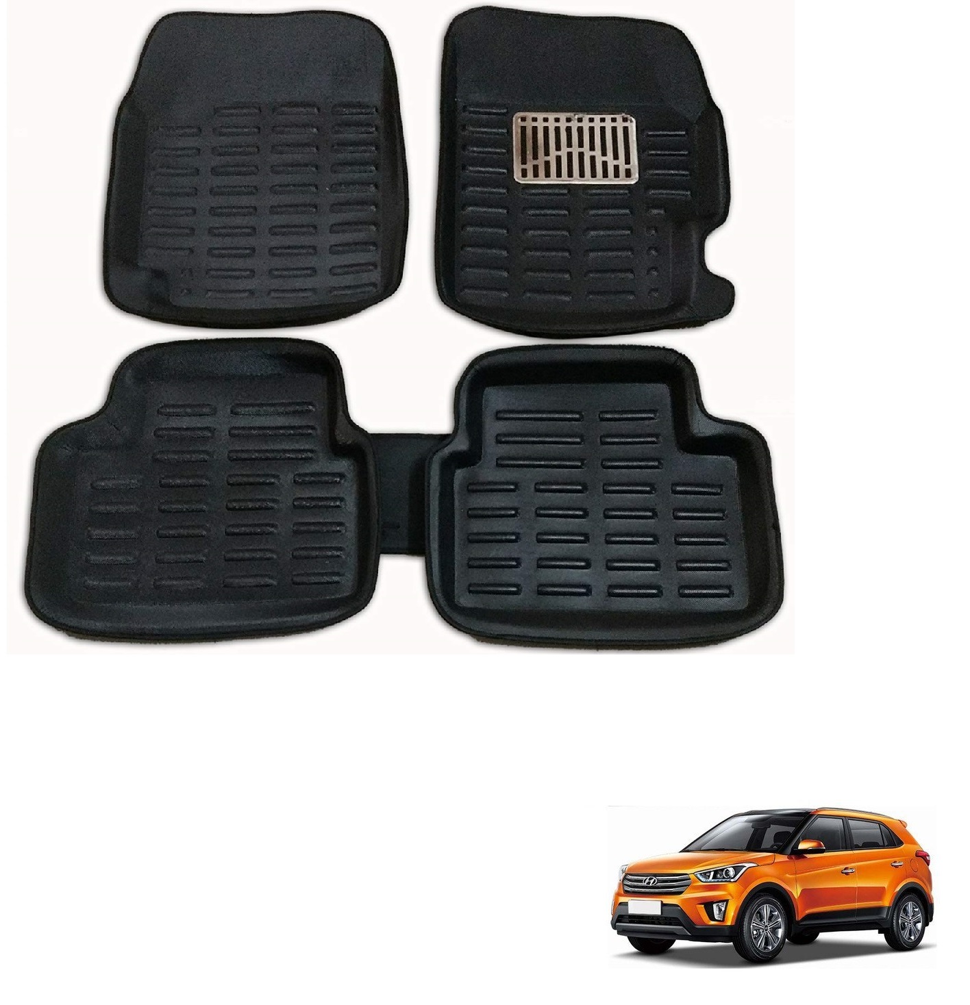 Buy Auto Addict Car 3D Mats Foot Mat Black Color For Hyundai Creta