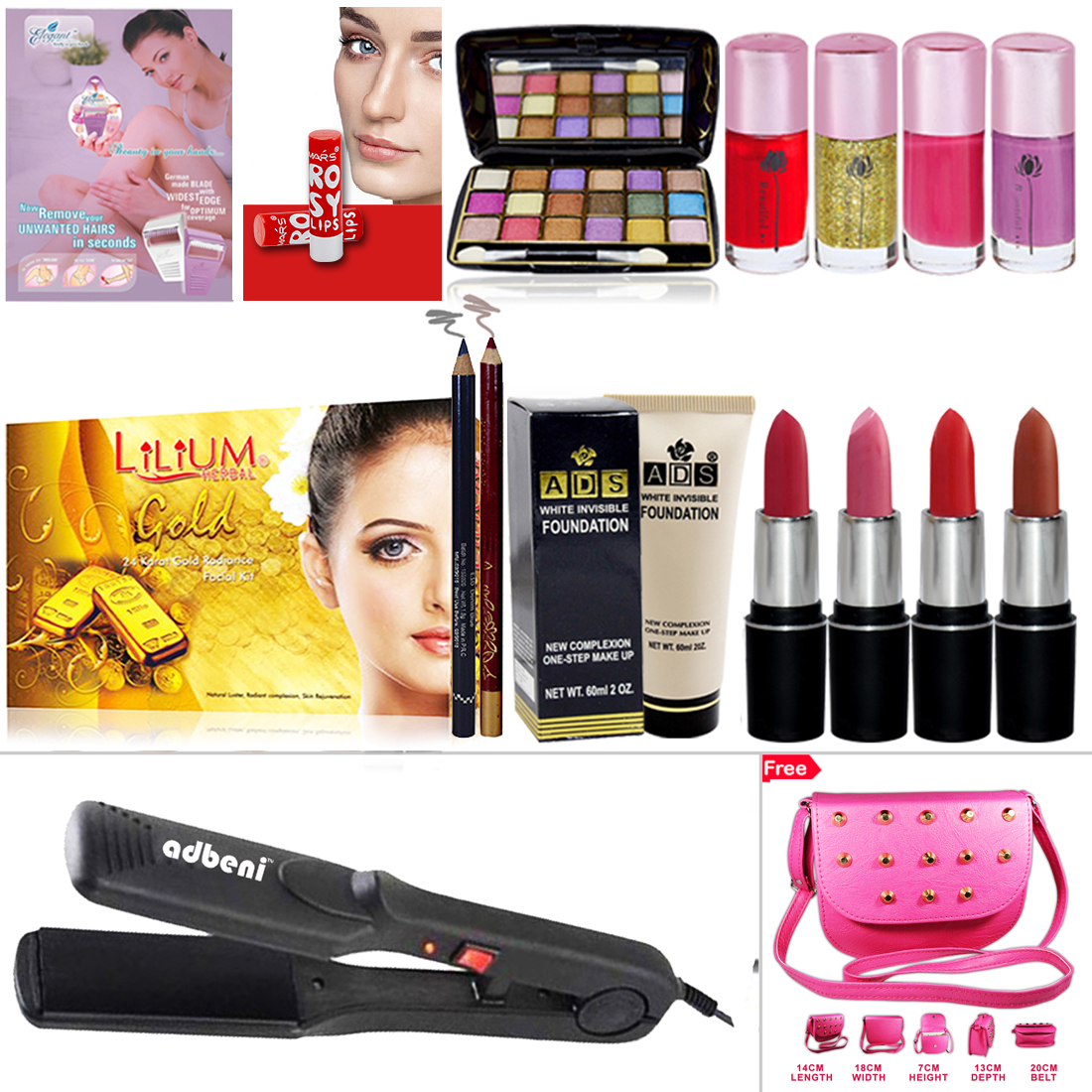 Buy Big Saving Combo Makeup Sets With Hair Straightener Cum Curler