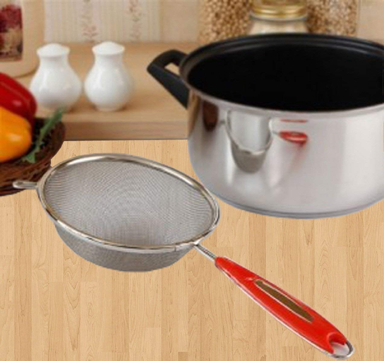 Buy Stainless Steel Soup And Juice Strainer Silver 16cm Online 399