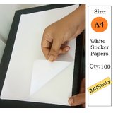 Set of 100 Self Adhesive A4 size Sticker Papers for Laser and Inkjet Printer