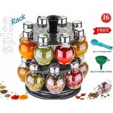 DarkPyro Designer Multipurpose Jumbo Revolving Plastic Spice Rack 16 Piece Condiment Set Masala Rack revolving Spice Rac