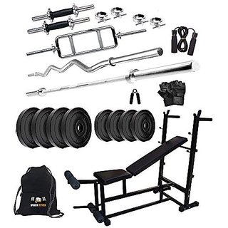 Buy Sporto Fitness Pvc Kg Home Gym Set With One Ft Curl One Ft