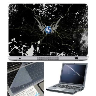FineArts Laptop Skin HP Crack Effect With Screen Guard and Key Protector   Size 15.6 inch