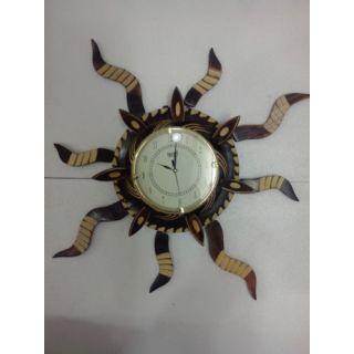 WOODEN WALL CLOCK ANTIQUE SUN DESIGN 12 INCH OUTER In India - Shopclues ...