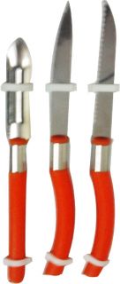 Nova/Action 3 Piece Kitchen Knife Set + Pizza Cutter - Market Price Rs.499/- On 50% Discounted Rate