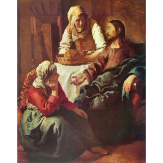 Christ With Mary And Martha By Vermeer - Museum Canvas Print