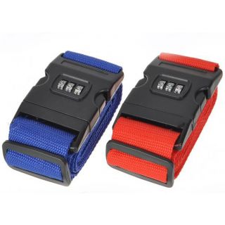 Blue and Red Luggage Bag Travel Combination Strap PadLock Security Safe ...