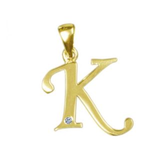Kaara Alphabet 'K' Diamond & Gold Pendant - SAN-K Online at best price ...