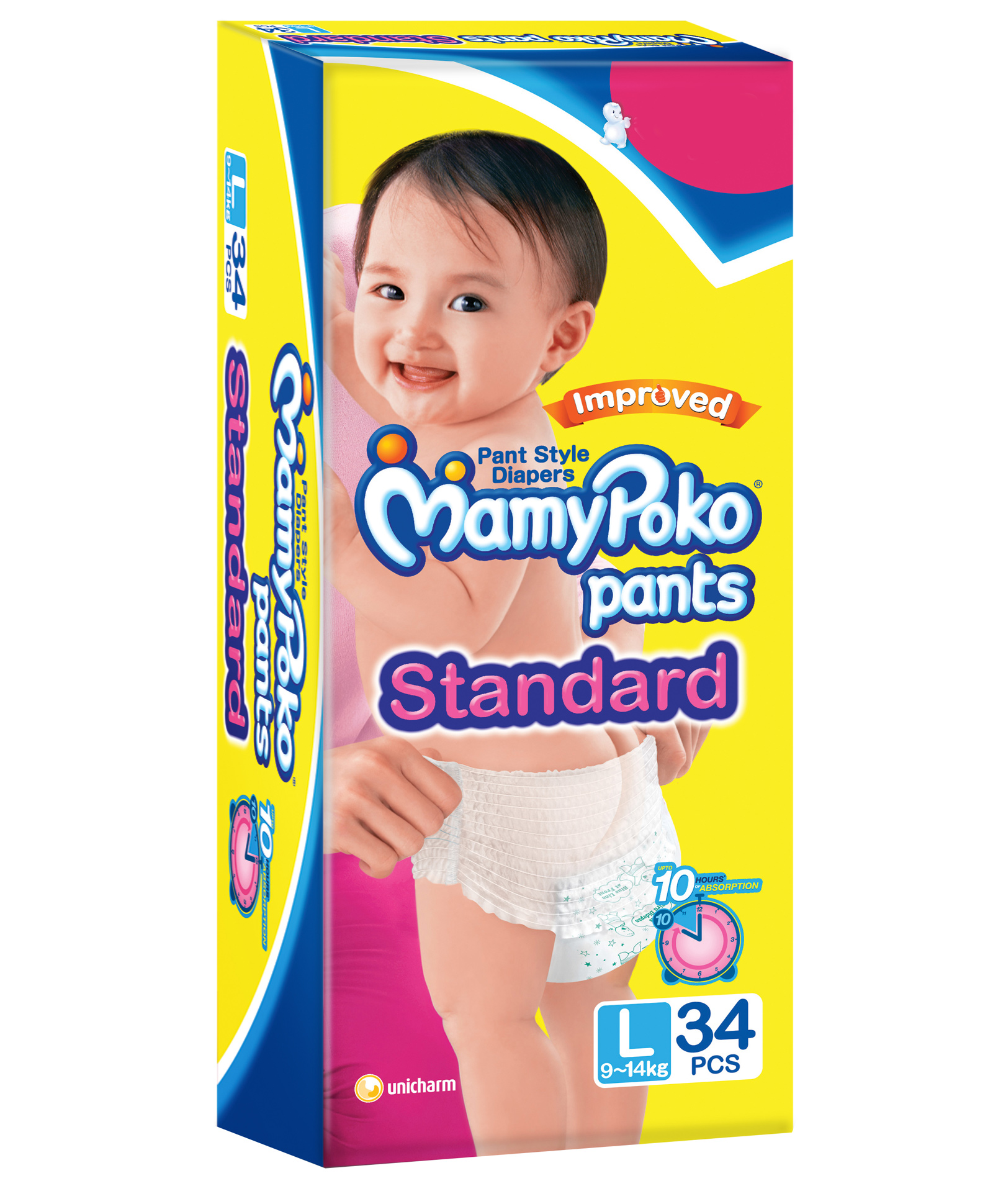 Mamy Poko Pants Standard Pant Style Large Size Diapers (34 Count)