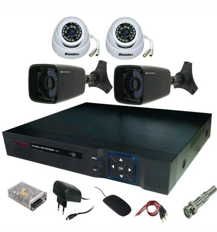 2 IN + 2 OUT DOOR NIGHT VISION SECURITY CCTV CAMERA + 4 CH DVR + COMBO