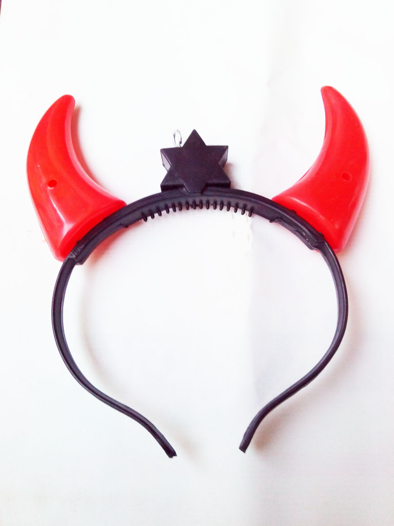 Red LED devil horns for Theme party Set of 25