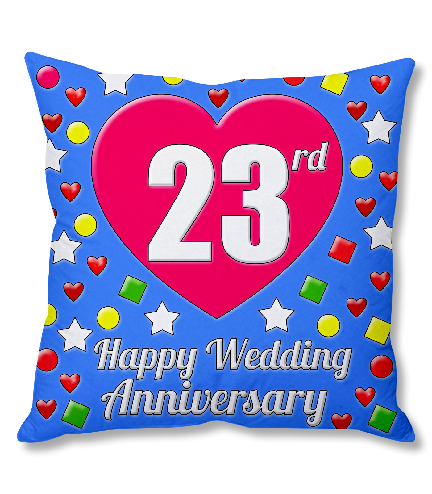 23rd Happy Wedding Anniversary MultiColour Printed