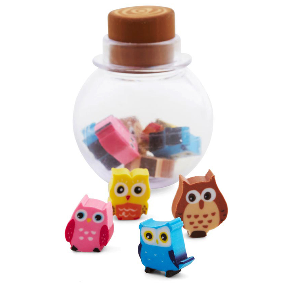 Buy OWL shaped Eraser mini flask jar small erasers Online ₹550 from
