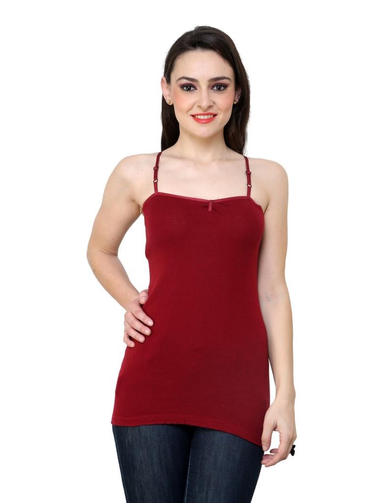 maroon silk cami