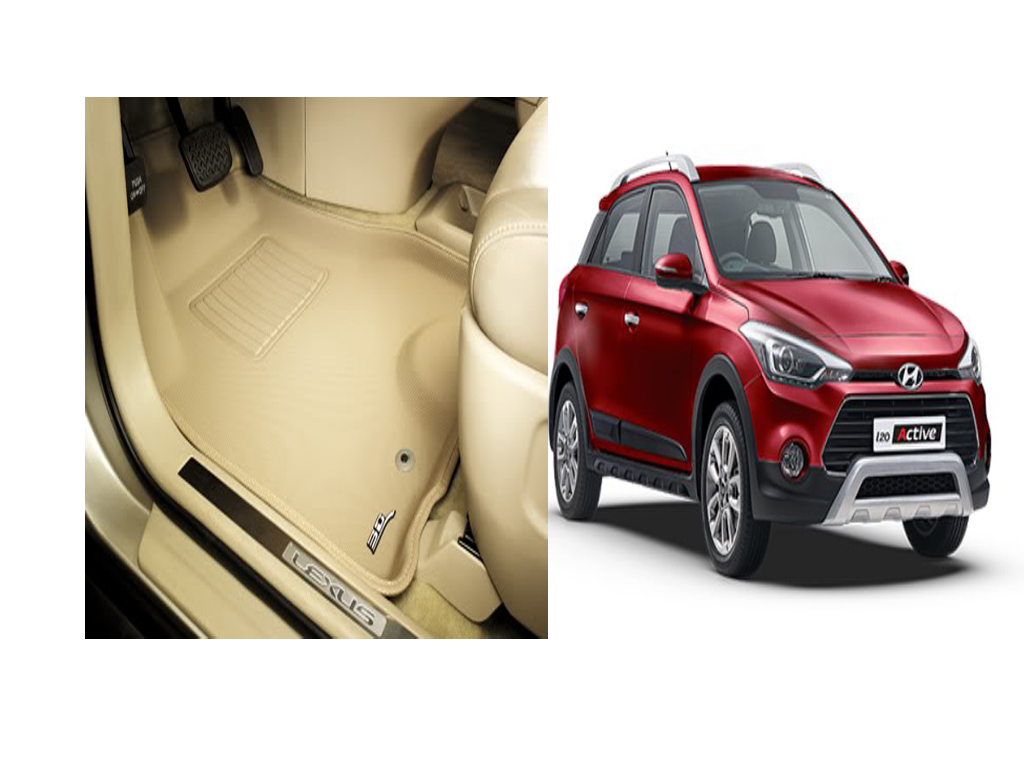 AutoKart 3D Mat / Floor Mat / Foot Mats / Car Mat Beige Colour For