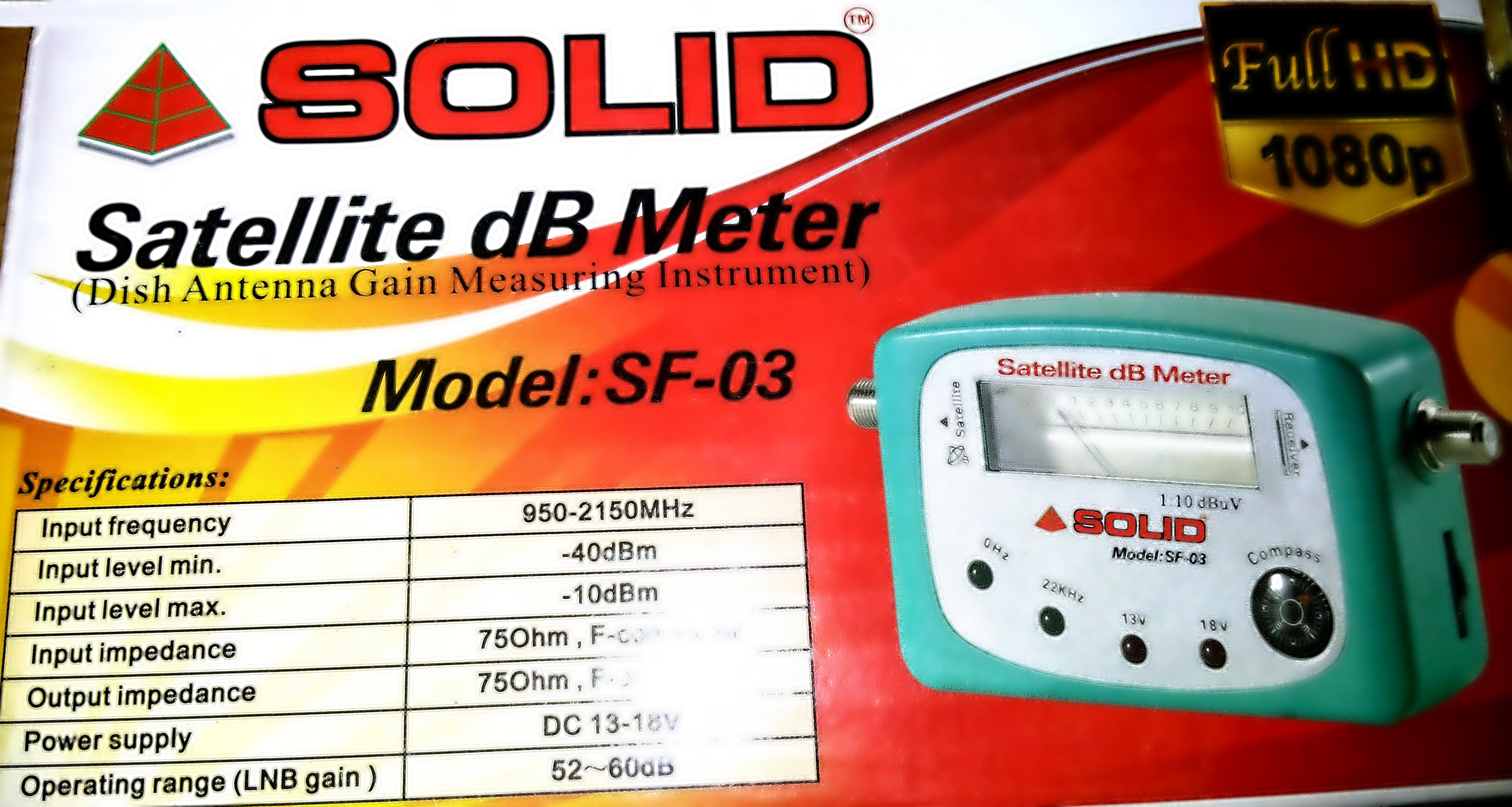 SOLID SF03 Satellite dB Meter Dish Antenna Gain Measuring Instrument