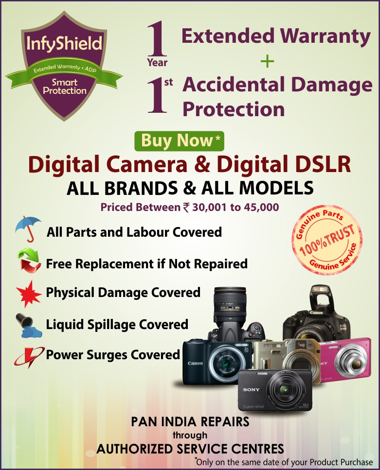 InfyShield 1 Year Extended Warranty with 1st Year Accidental Damage Protection for Digital