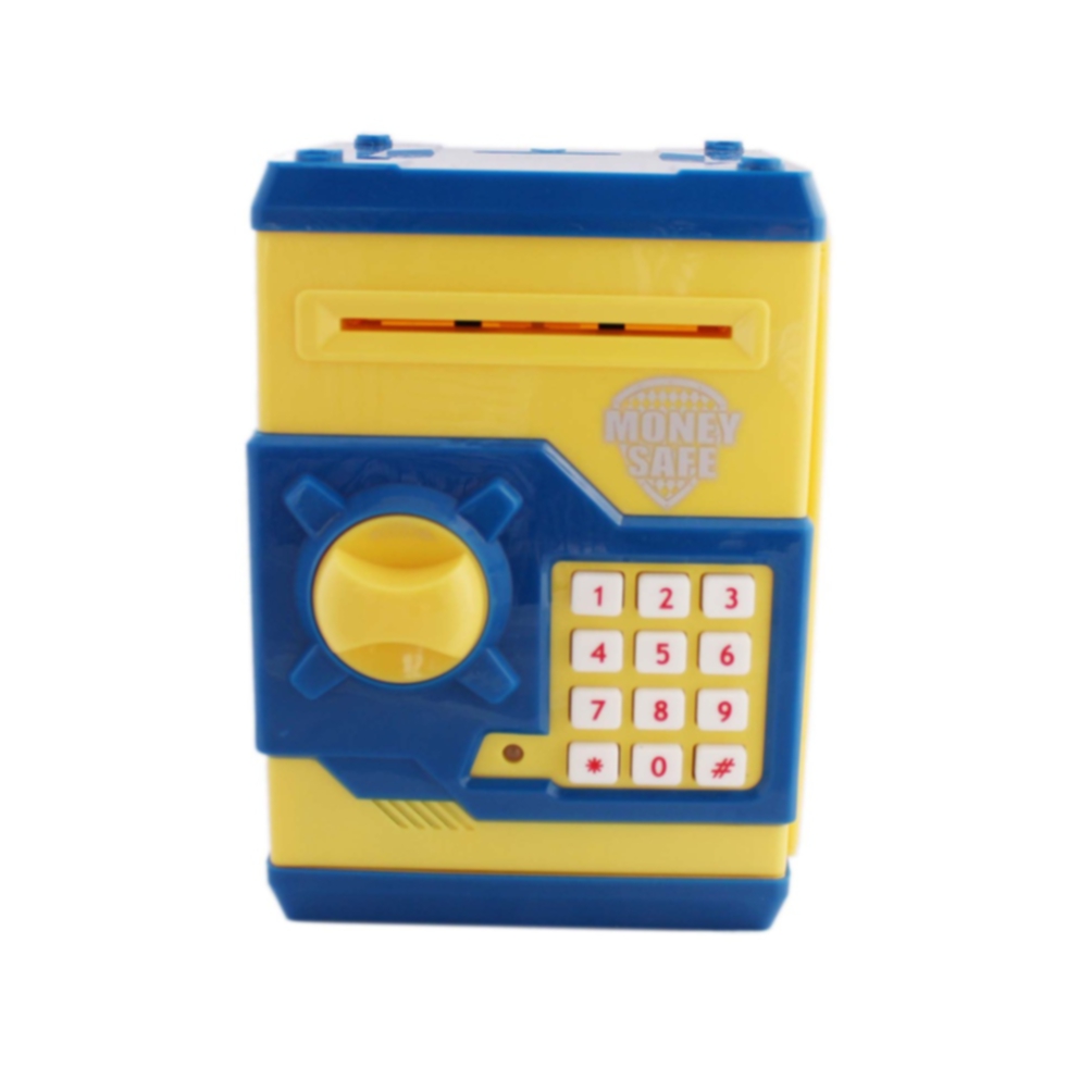 Machine piggy bank for kids open with secret code electronic lock YELLOW