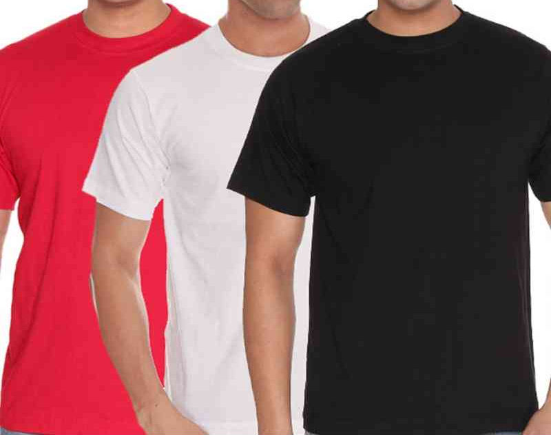 3 TShirt Combo For Man (Red, Black, White) 449