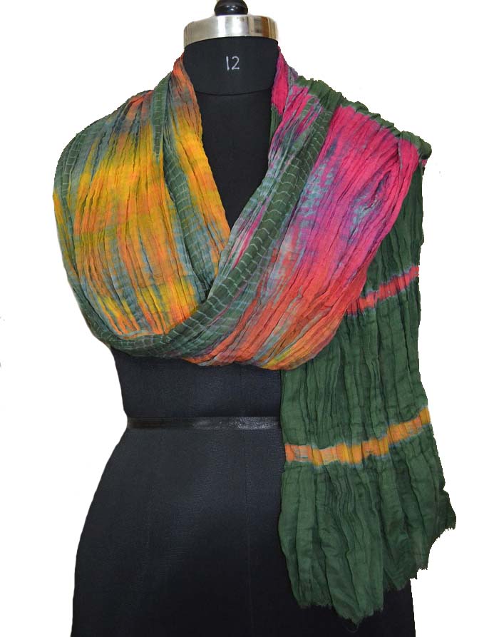 Cotton TieDye Shibori Women's Dupatta Head Scarf Neck Ethnic Indian
