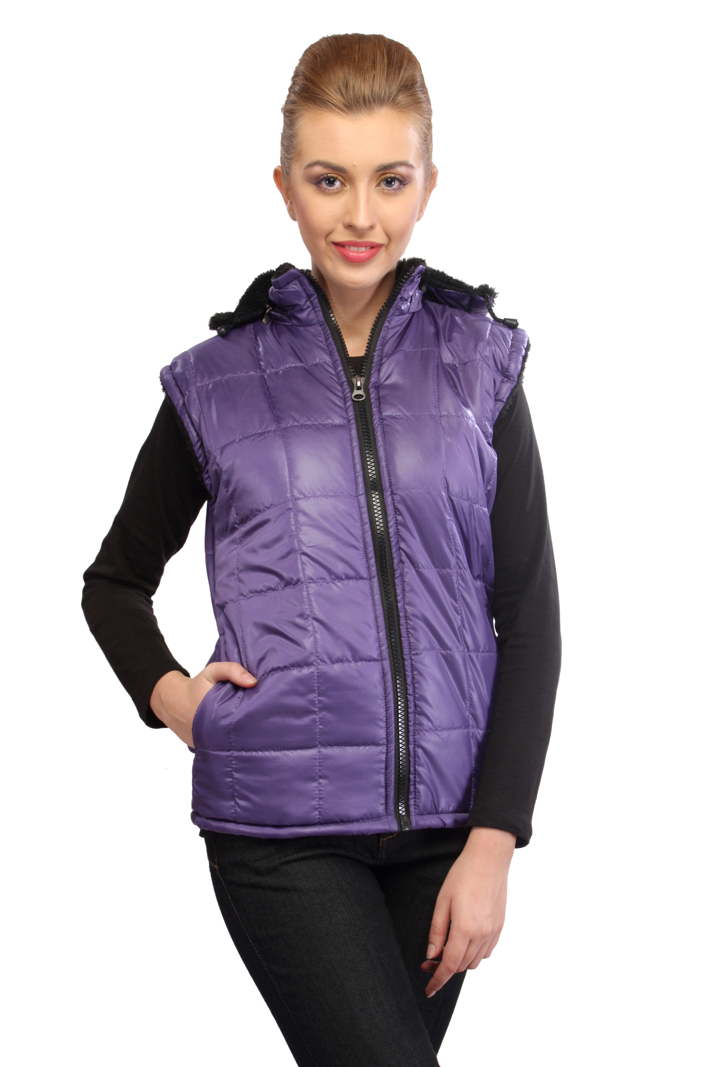 Lavennder Pu Jacket With Hood 41028 at Best Prices - Shopclues Online ...