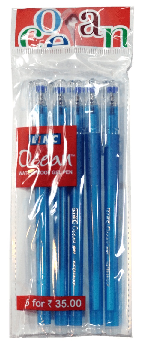Linc Ocean Gel 5 In 1 Pouch Blue Gel Pen (Pack of 10)