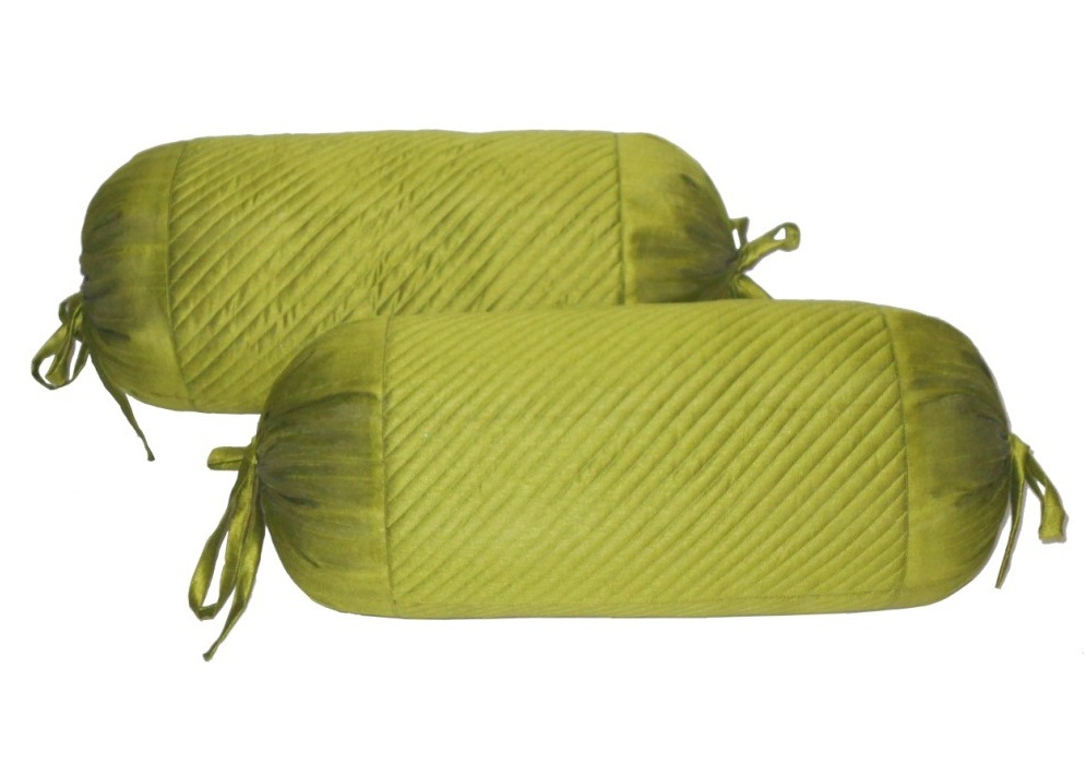 green quilting bolster cover