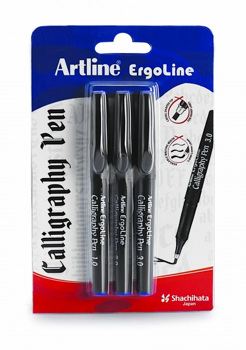 Artline Ergoline Calligraphy Pen With 3 Nib Sizes Blue